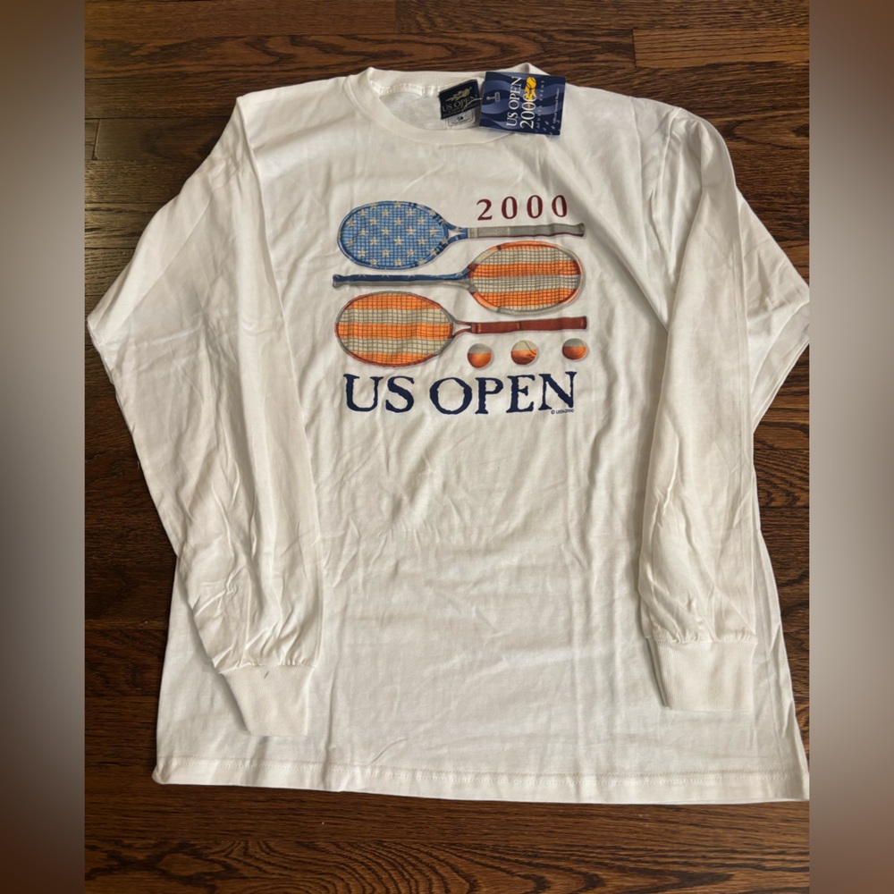 Vintage US Open White Tennis Long Sleeve Shirt